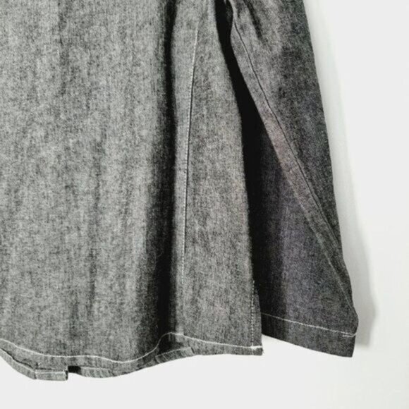 ORLY Denim 3/4 Utility Sleeve Jean Embroidery Button Down Shacket Sz 6 - Picture 11 of 13